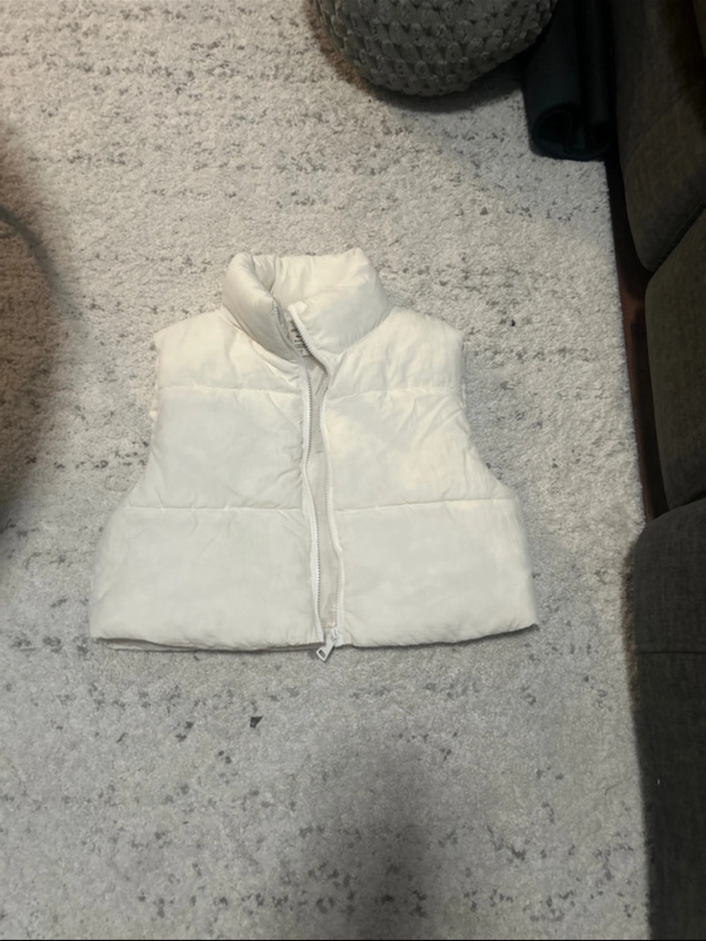 Ci Sono White Quilted Puffer Vest